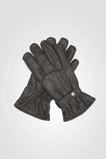 Brown buffalo leather snap gloves - Image n°1