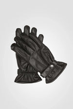 Black buffalo leather snap gloves - Image n°2