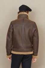 Brown bomber jacket inspired by the famous B-3 jacket - Image n°2