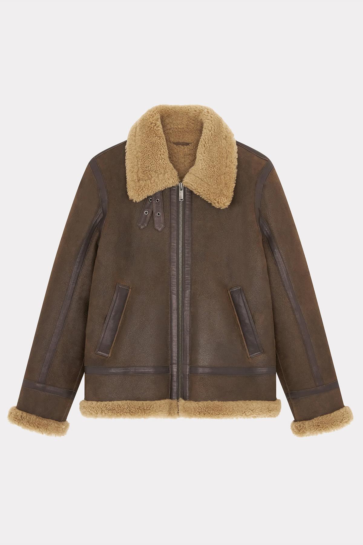 Brown bomber jacket inspired by the famous B-3 jacket - Image n°7
