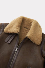 Brown bomber jacket inspired by the famous B-3 jacket - Image n°4