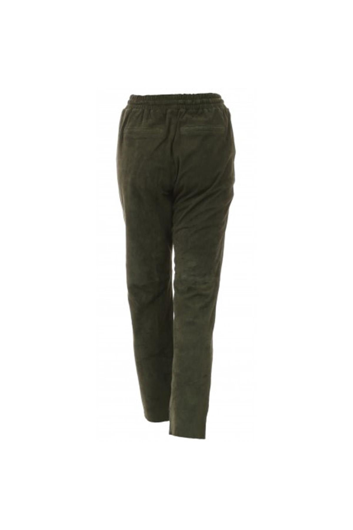 Dark khaki suede joggers - Image n°6