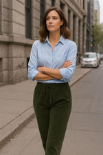 Dark khaki suede joggers - Image n°3