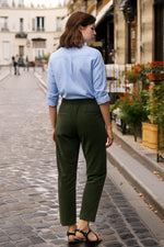 Dark khaki suede joggers - Image n°2