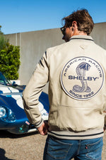 Soft ecru sheepskin bomber, inspired by Shelby's racing legacy. - Image n°1