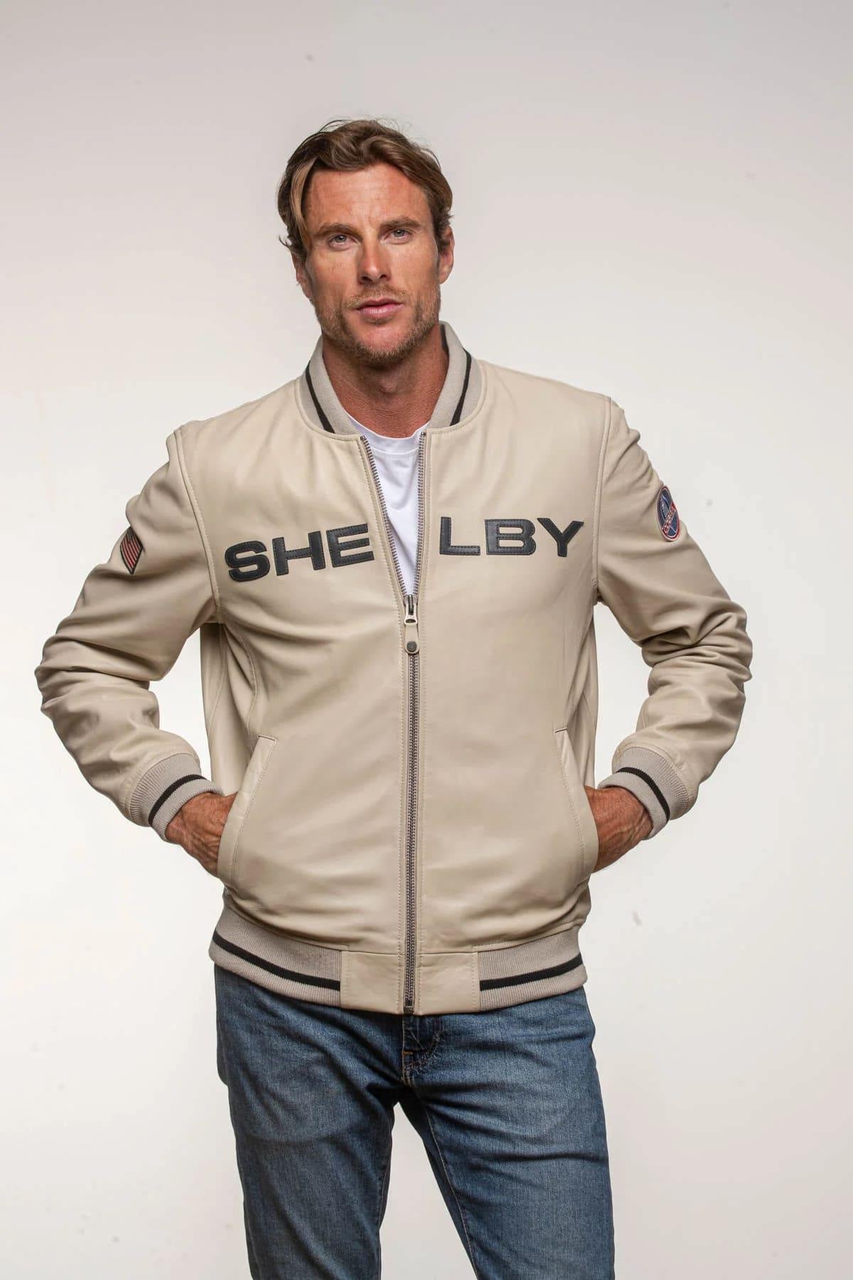 Ecru leather teddy with Shelby logo on the back - Image n°4