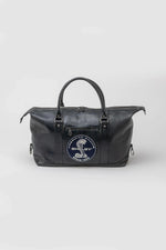 Navy Blue Leather Travel Bag with Shelby Logo - Image n°1