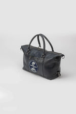 Navy Blue Leather Travel Bag with Shelby Logo - Image n°4