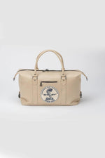 Ecru leather travel bag with Shelby logo - Image n°1