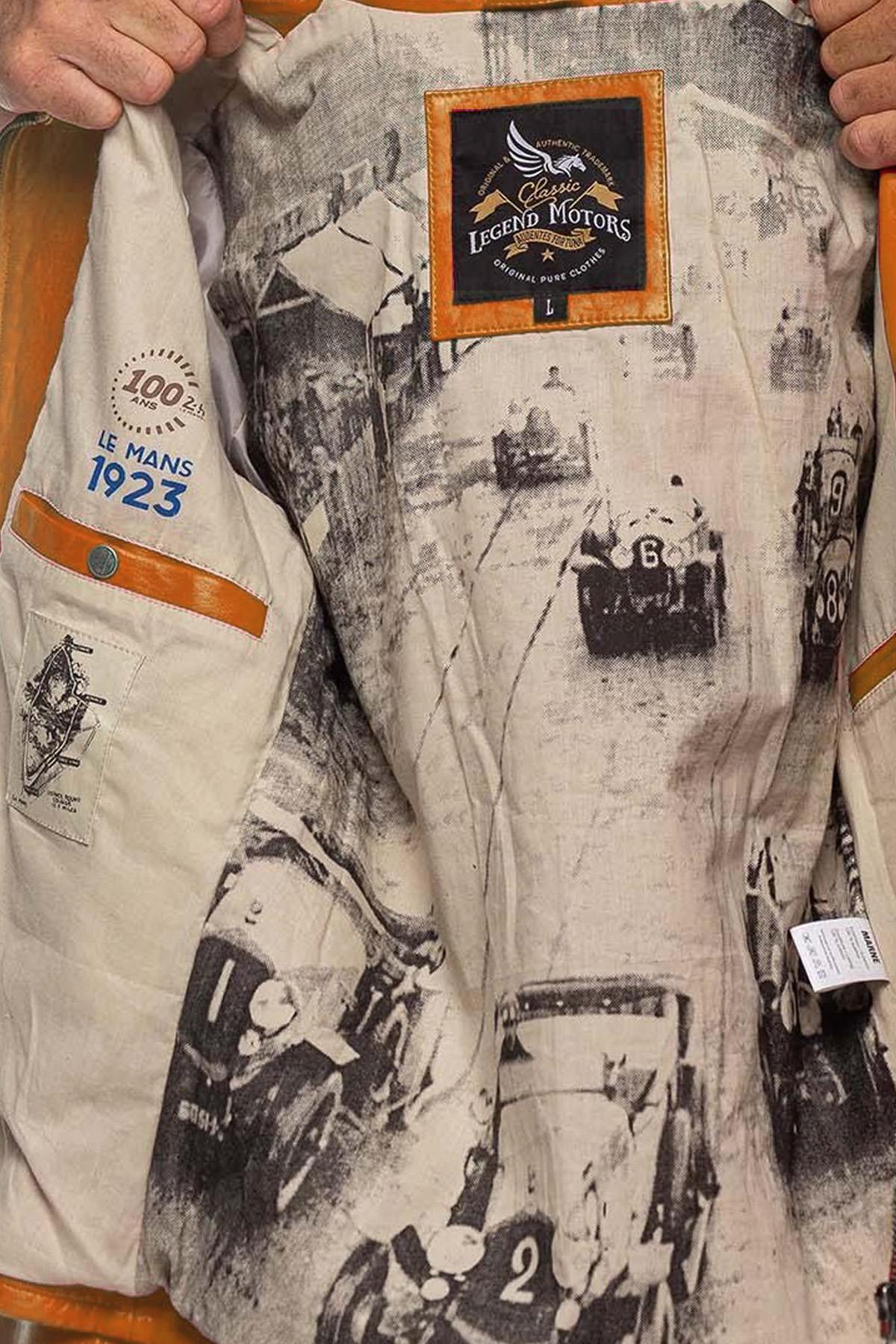 Yellow genuine leather jacket 24h du mans 1923 - Image n°3