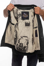 Black lambskin jacket with 24h Le Mans patches and a regular fit. - Image n°3