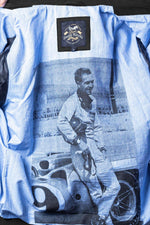 Men's black biker collar leather jacket - Image n°9