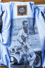 Steve McQueen Tortoise Brown Shirt Collar Leather Jacket - Image n°3