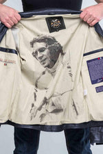 Vintage racing blue sheepskin jacket. Lightweight, soft, and iconic. - Image n°3