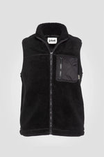 Schott NYC's black gilet with vegan sherpa. Lightweight and versatile. - Image n°1