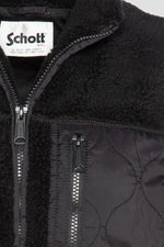 Schott NYC's black gilet with vegan sherpa. Lightweight and versatile. - Image n°3