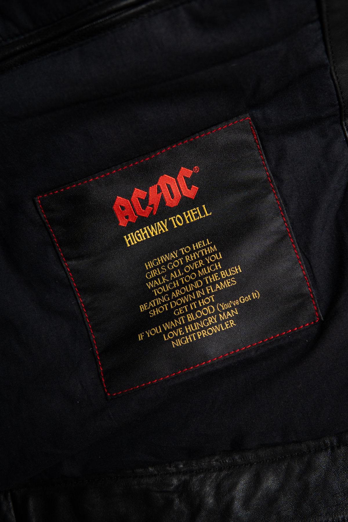 Leather biker jacket in tribute to the group AC/DC - Image n°7