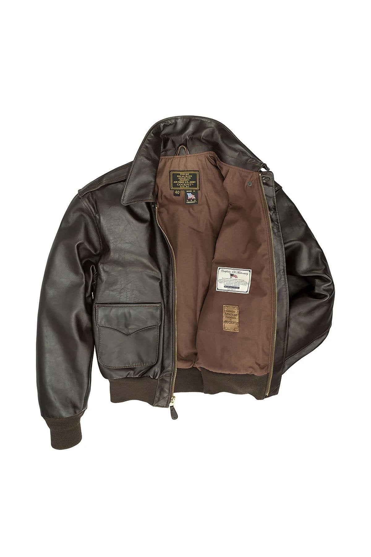 A-2 leather bomber jacket made in USA - Image n°4