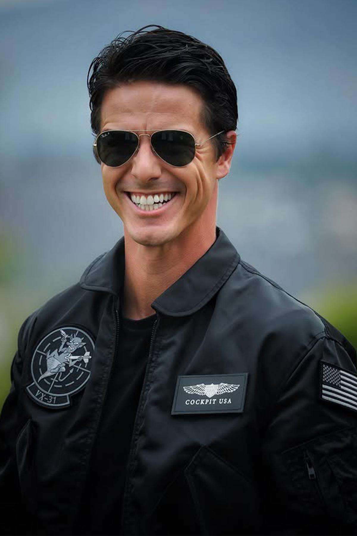 Top Gun Black Nylon Bomber Jacket - Image n°2