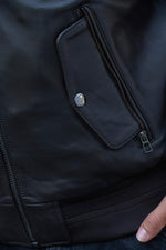 Brown leather aviator jacket from the Patrouille de France in superior quality - Image n°8