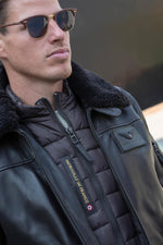 Brown leather aviator jacket from the Patrouille de France in superior quality - Image n°4