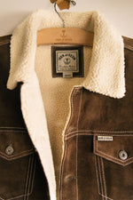 Brown leather adventurer jacket with sherpa lining - Image n°4
