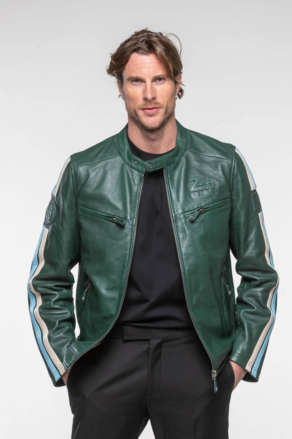 24H Le Mans sheep leather jacket in moss green. A racing legend. - Image n°8