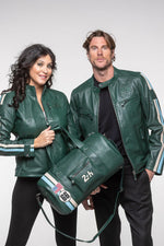24h Le Mans 66 green leather travel bag - Image n°2