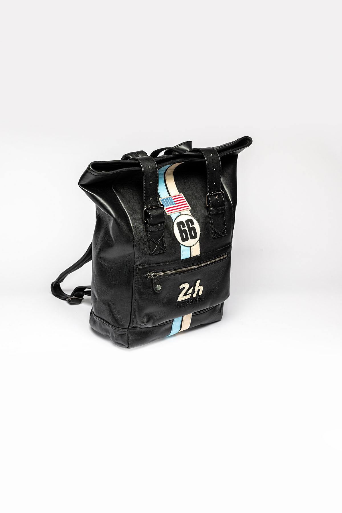 Black leather backpack - Image n°2