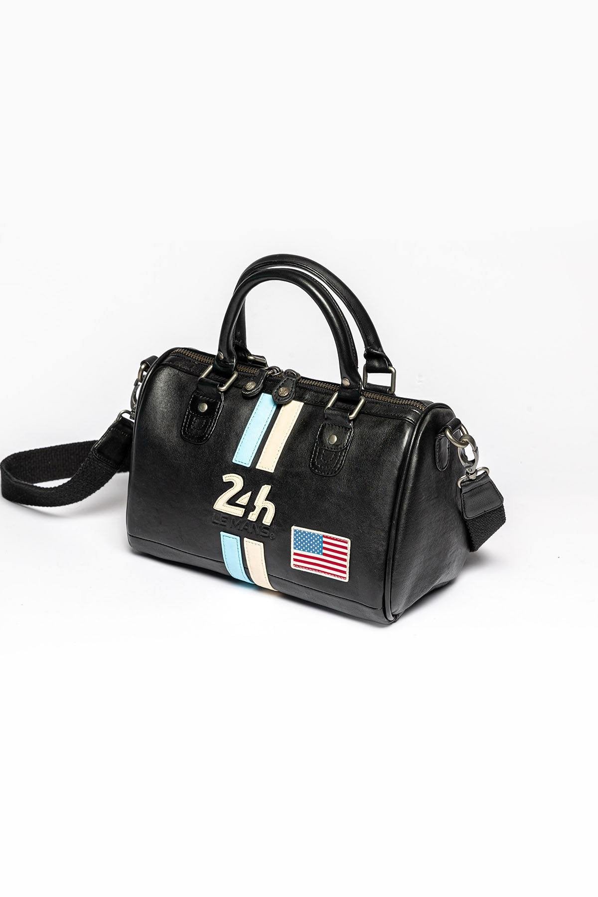 24 Hours of Le Mans black leather handbag - Image n°4
