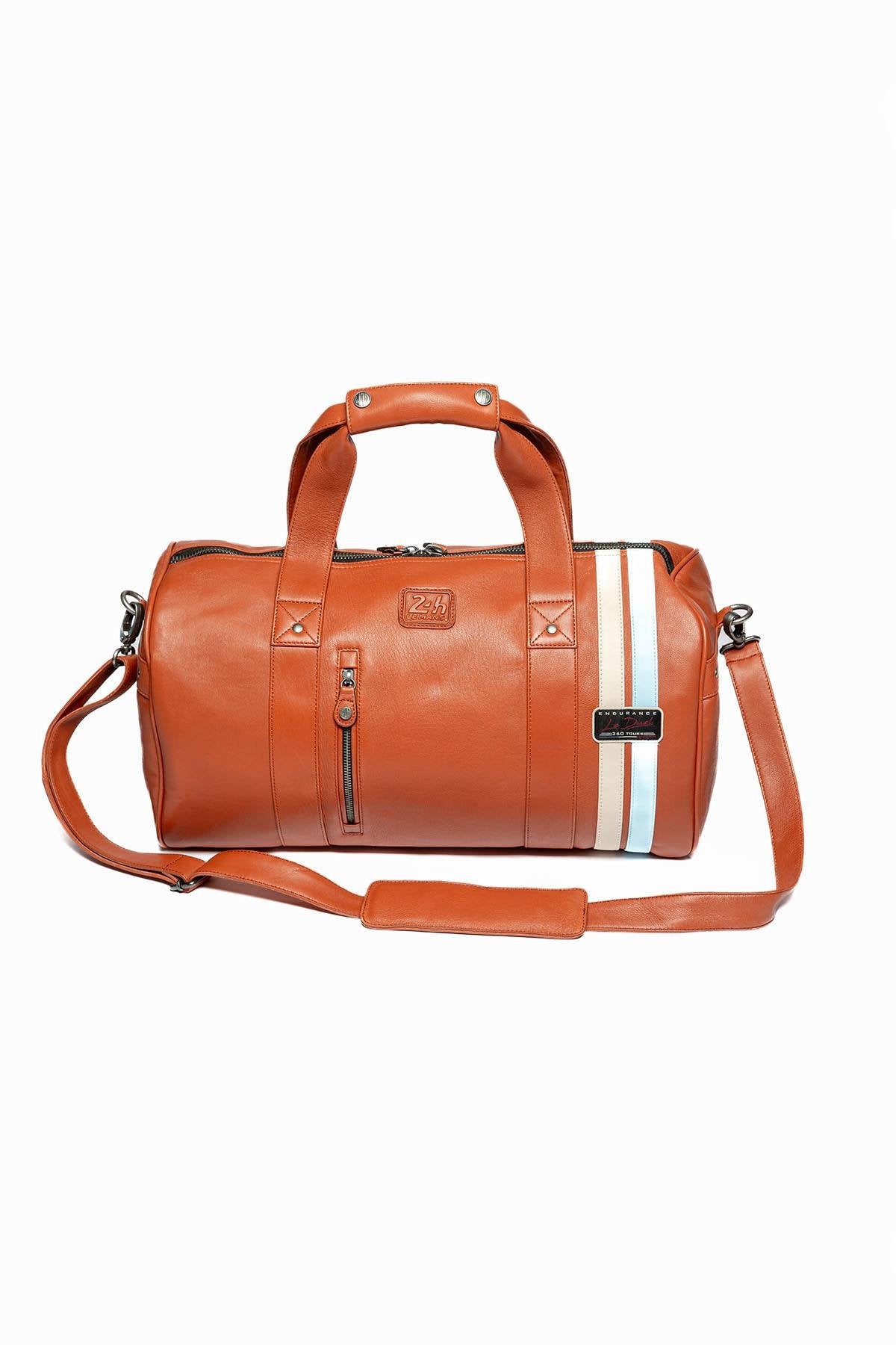 Orange racing leather bag licensed by 24 Hours of Le Mans - Image n°3