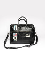 Le Mans 66 black leather messenger bag - Image n°4