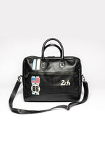 Le Mans 66 black leather messenger bag - Image n°4