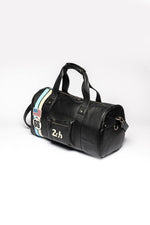 Black leather racing duffel bag - Image n°2