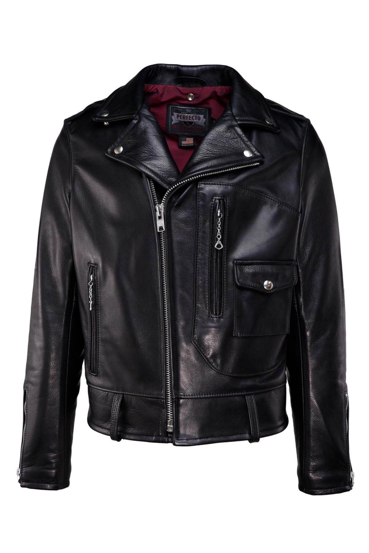 Limited-edition Schott 568 Black: pebbled cowhide, D-pocket Perfecto. - Image n°3