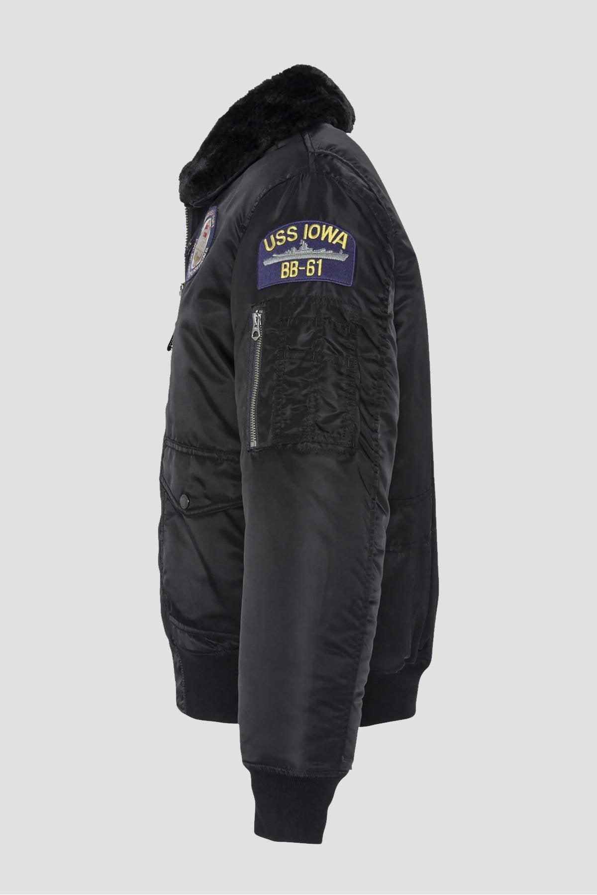 Black recycled nylon B-15 bomber jacket - Image n°7