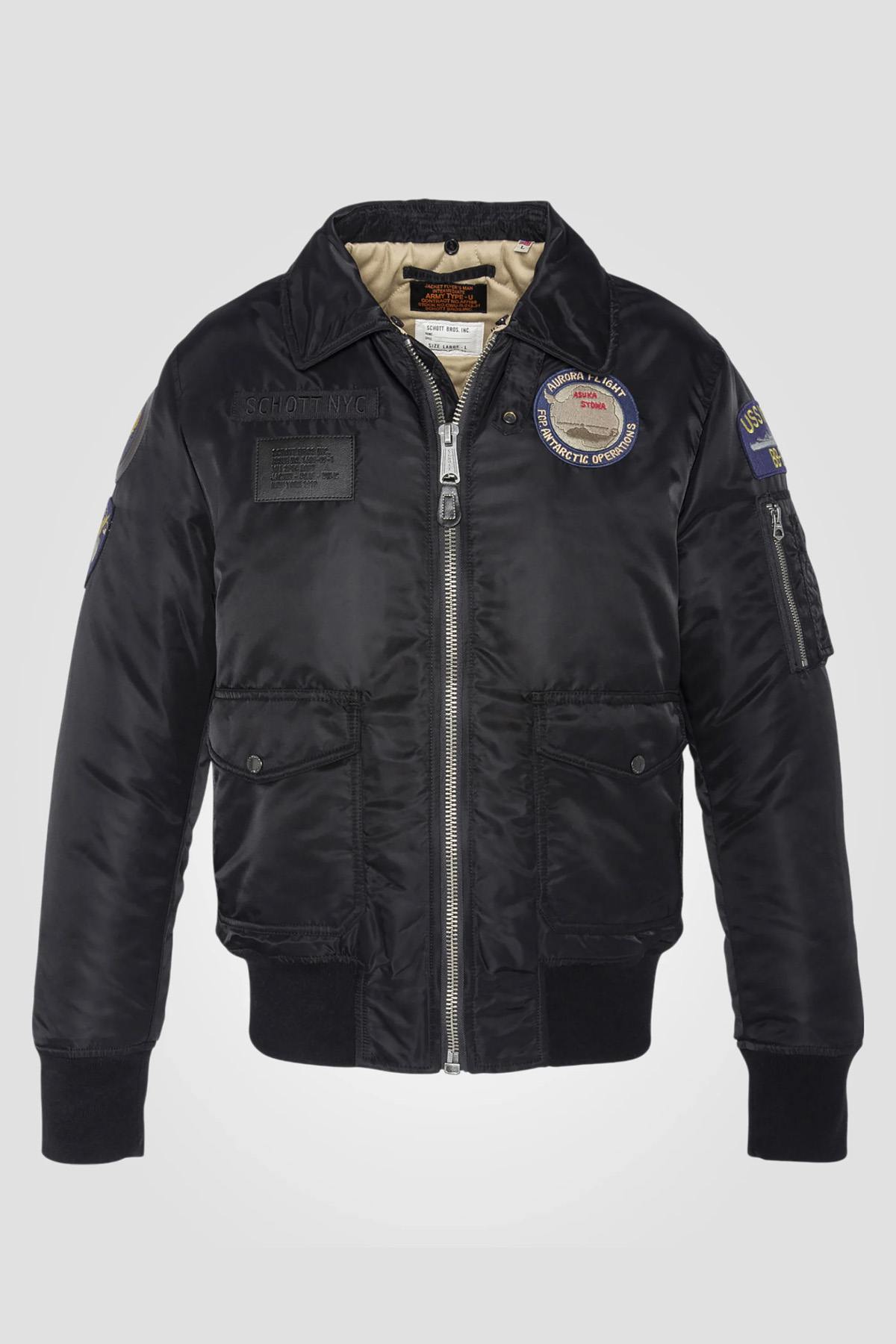 Black recycled nylon B-15 bomber jacket - Image n°2