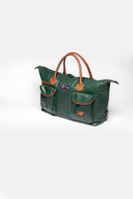 Steve McQueen travel bag in pine green leather - Image n°4