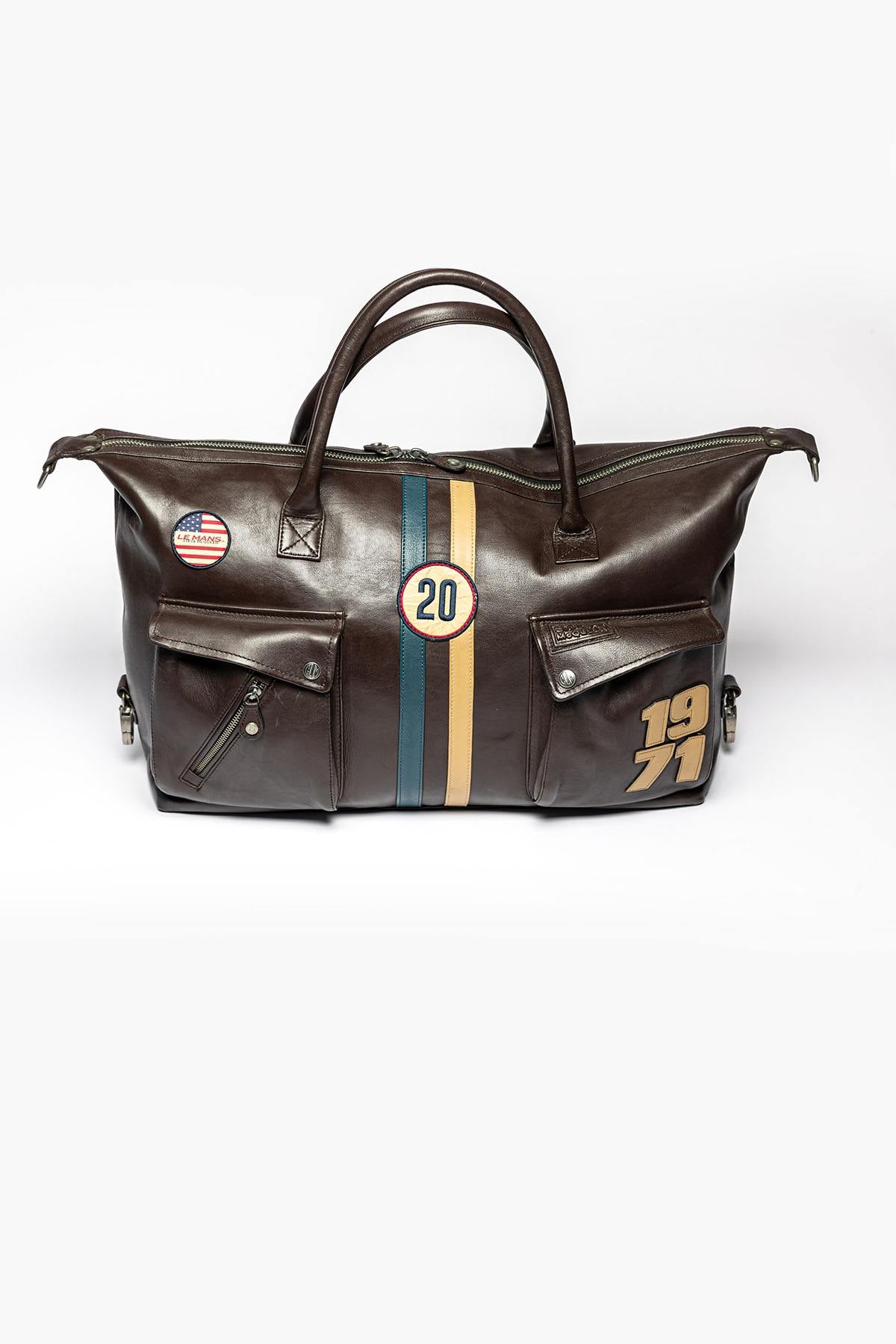 Vintage leather travel bag - Image n°1