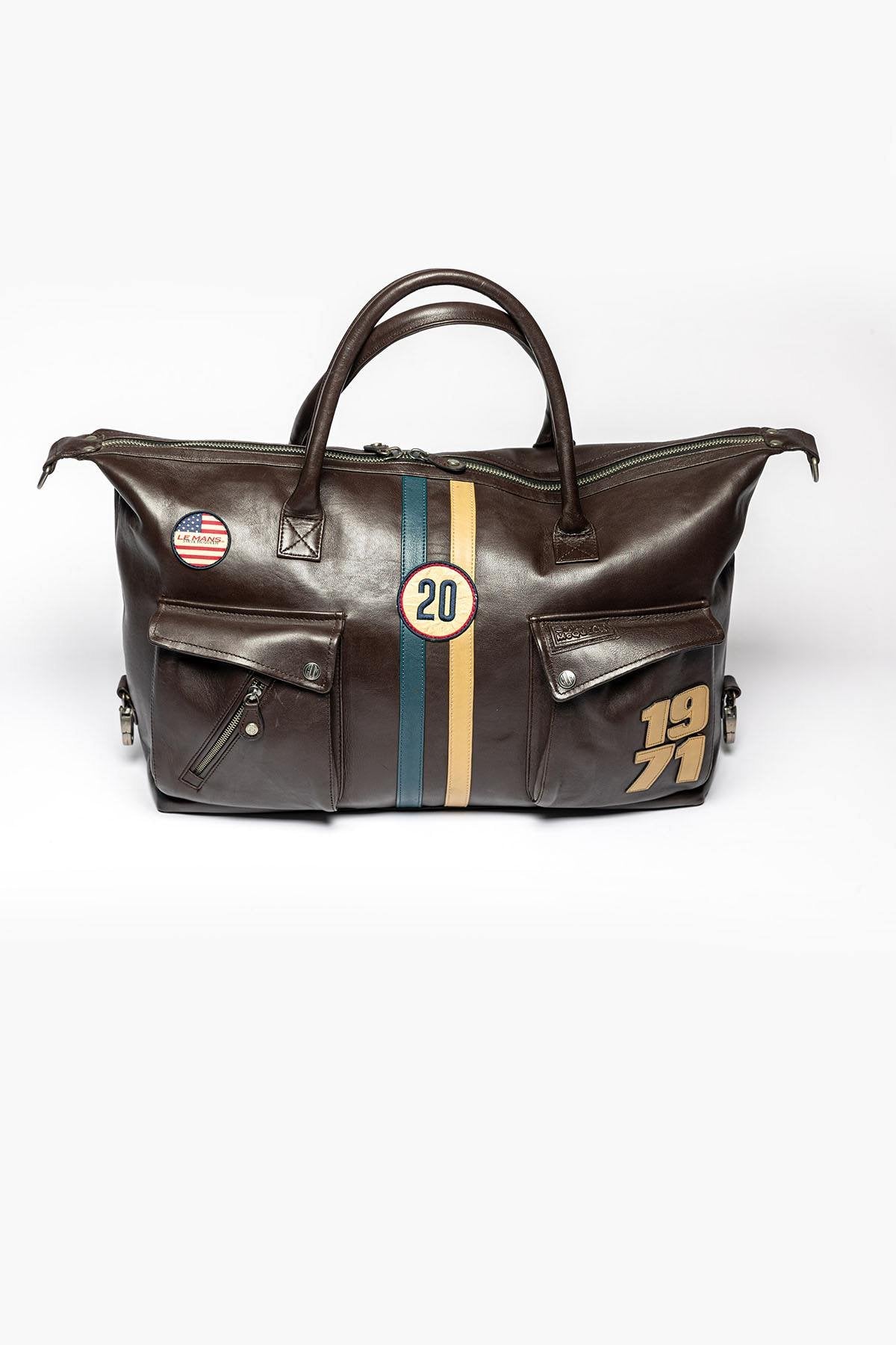 Vintage leather travel bag - Image n°1