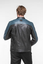 ELLIS2 BLACK: black sheep leather jacket with a motorbike collar. - Image n°7
