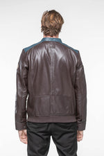 Dark brown sheepskin jacket, lightweight and supple. Le Mans-inspired. - Image n°4