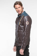 Dark brown sheepskin jacket, lightweight and supple. Le Mans-inspired. - Image n°3