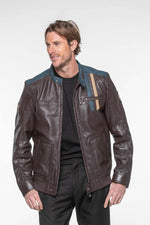 Dark brown sheepskin jacket, lightweight and supple. Le Mans-inspired. - Image n°5