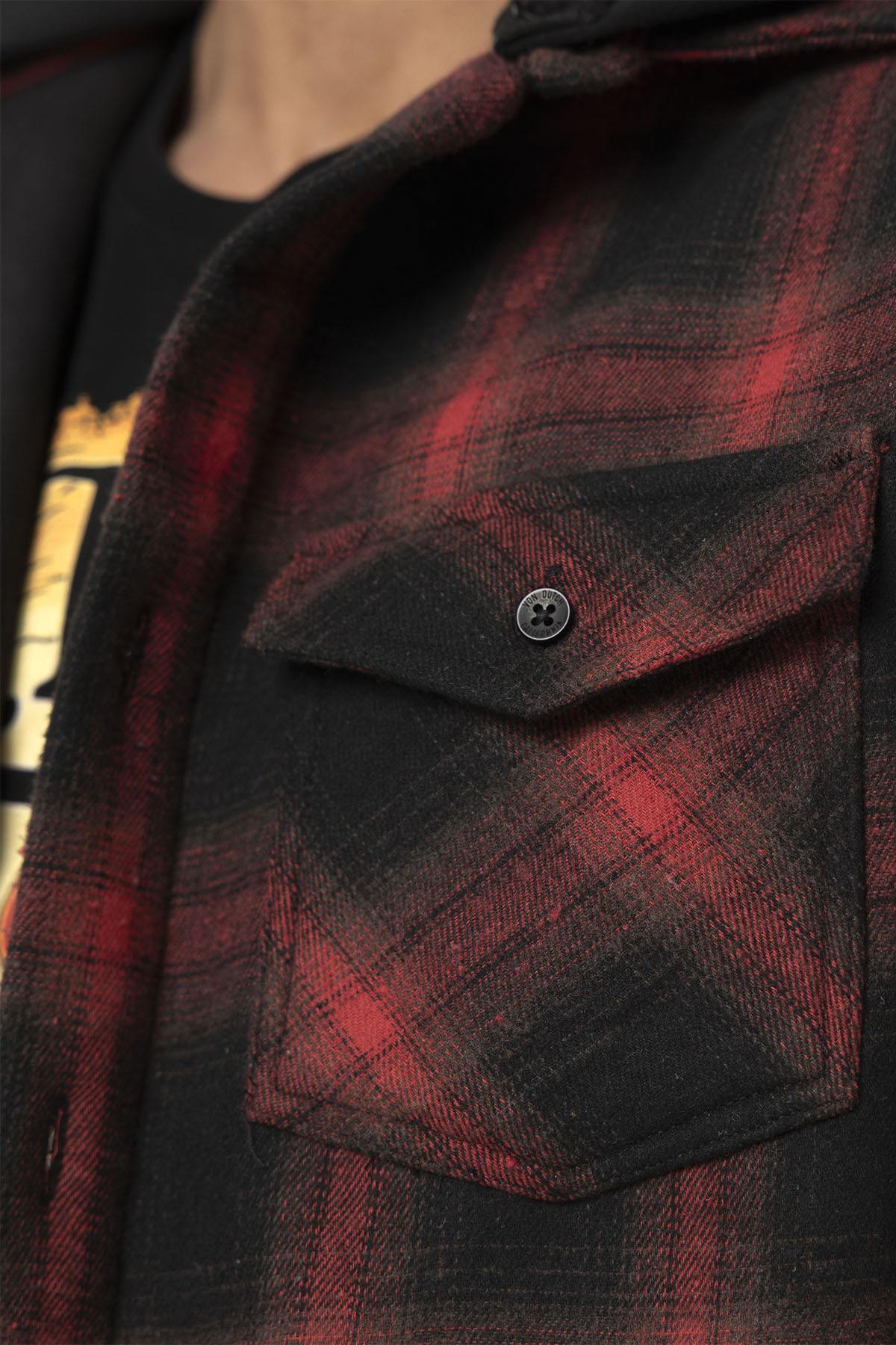 Red and black lumberjack overshirt - Image n°5