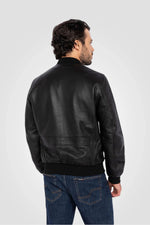 Black lambskin MA-1 bomber jacket - Image n°4