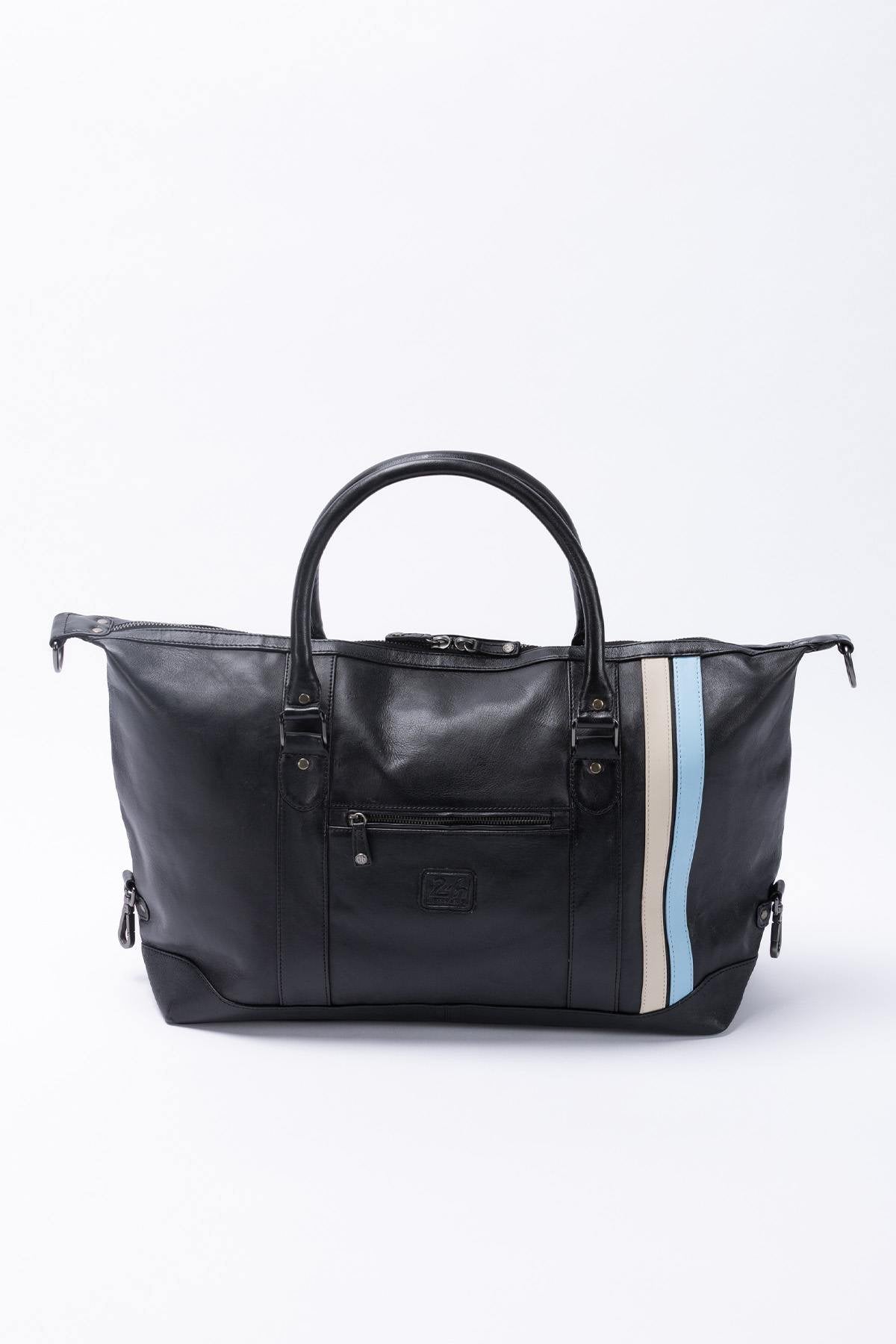 Le Mans 66 Black Leather Travel Bag - Image n°3