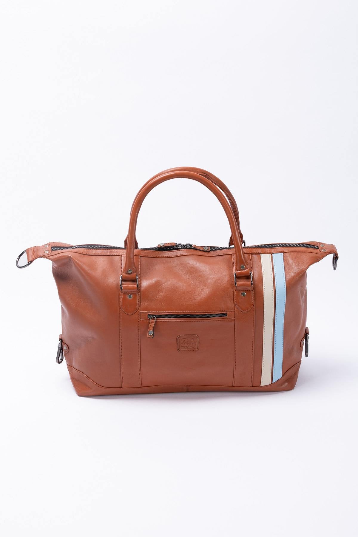 Le Mans 66 rust-colored leather travel bag - Image n°3