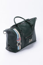 Vintage green leather travel bag Le Mans 66 - Image n°2