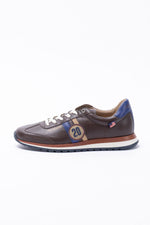 Dark brown leather racing sneakers - Image n°6